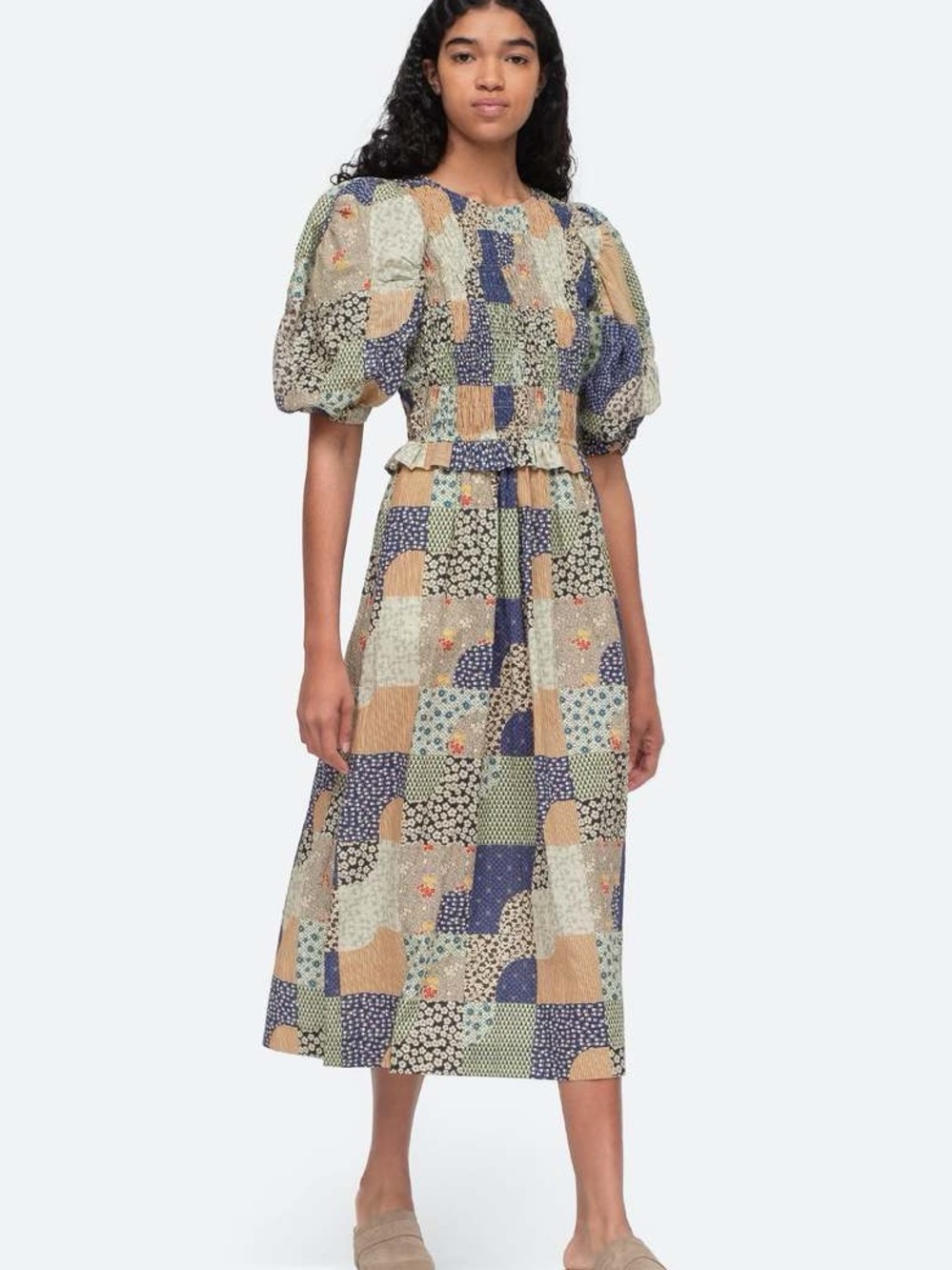 Sea NY Louie Patchwork Midi Dress